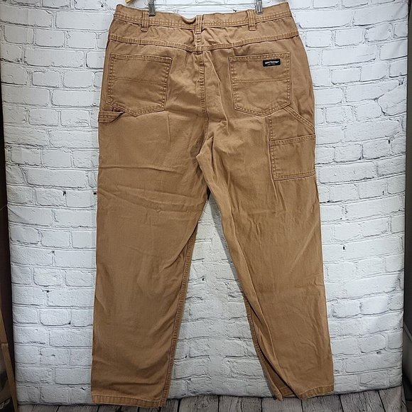 Most Wanted Work Pants Mens 40 X 32 Rugged Carpenter Trousers Brown - Picture 10 of 16